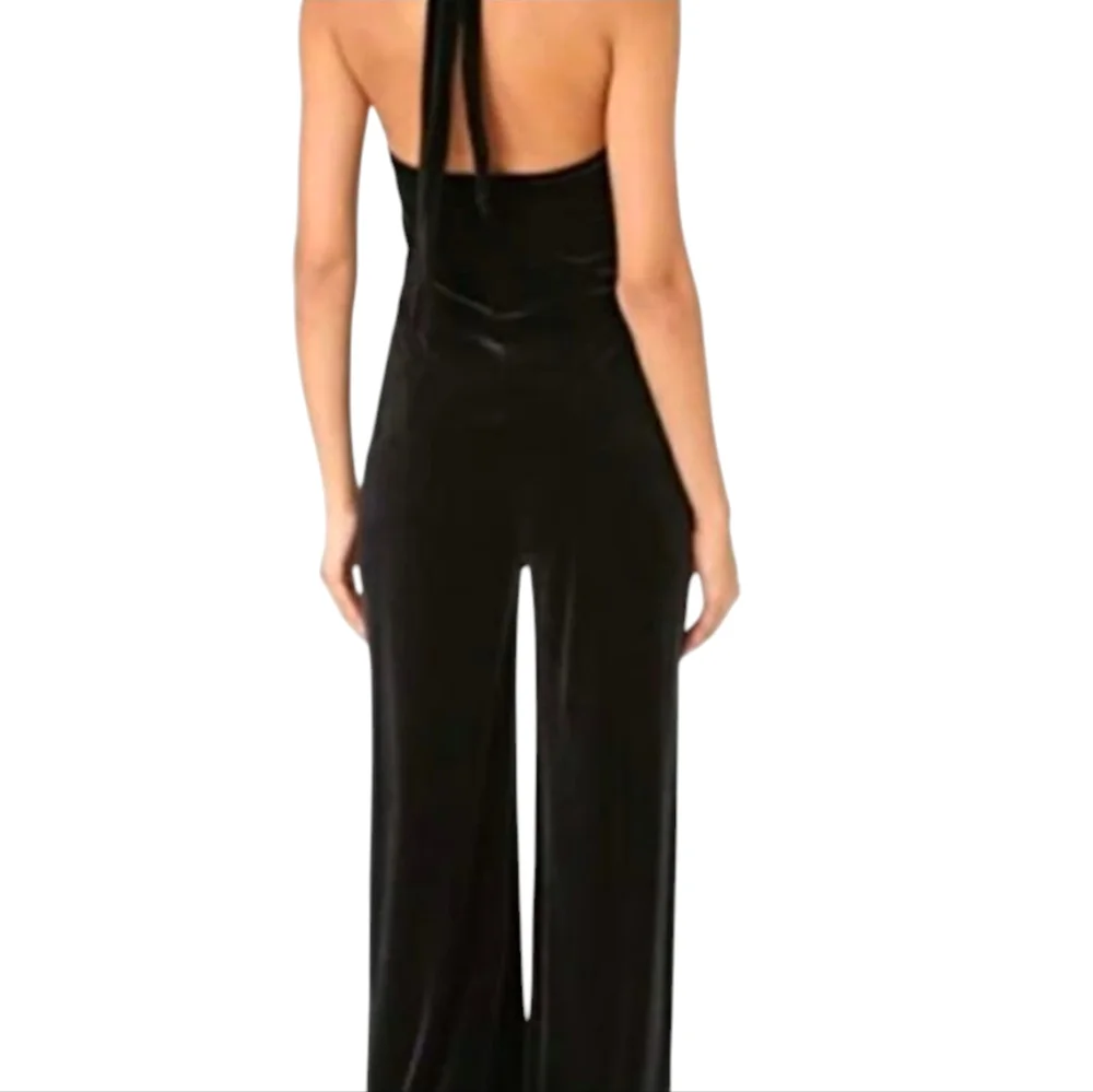 7 For All Mankind Black Velvet Jumpsuit - Picture 8 of 9